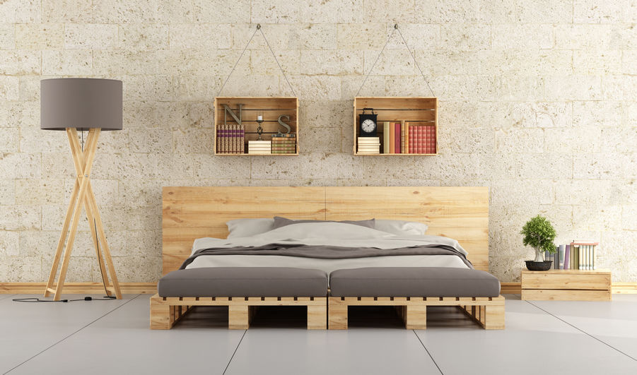 lit fait en palettes de bois